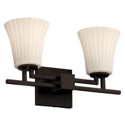 Fusion Round Flared Ribbon Shade Aero Bath Bar by Justice Design Group - Starlight Lighting USA and Canada